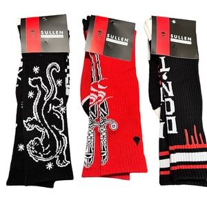 3-Pairs Sullen Art Collective Knit Socks Dagger Panther Don’t Die